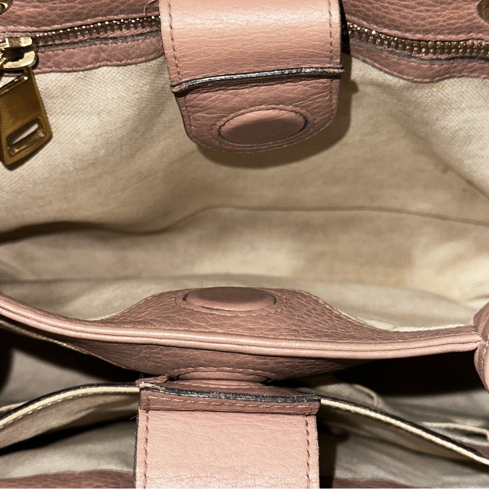 Gucci Pink Brown Bamboo Handle Satchel - Picture 14 of 14